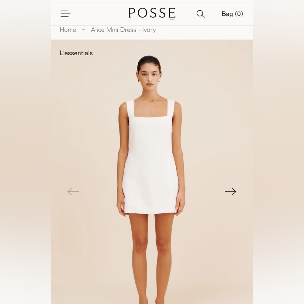POSSE Alice mini dress, size small white